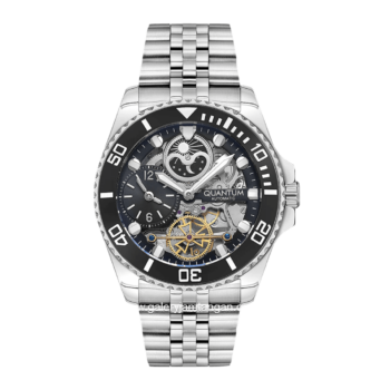 Quantum QMG1061.350 Silver Dial Black Automatic Watch
