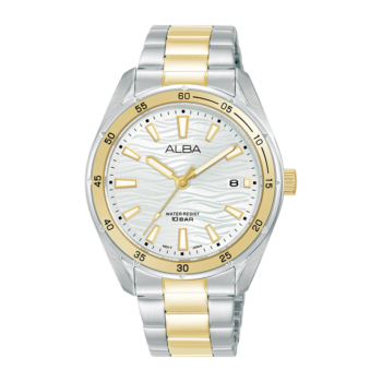 Alba Active Silver White Patterned Dial Stainless Steel 36mm – Model AG8N57X1