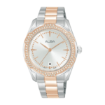Alba SIGNA Lady White Dial Silver & PG Steel 36mm – Model AG8N30X1