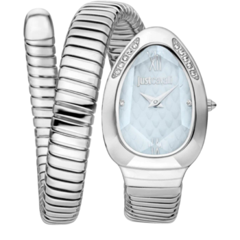 Just Cavalli Women's Signature Snake Blue Dial Watch – Model JC1L223M0015
