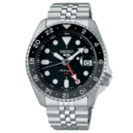 Seiko 5 Sports GMT Automatic Watch – SSK001K1 – Black Dial with Stainless Steel Bracelet