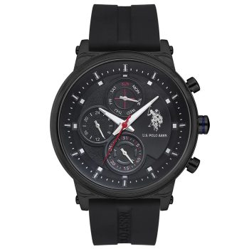 U.S. Polo Assn. USPA1008-07 Men’s — 46 mm, Black Steel Case