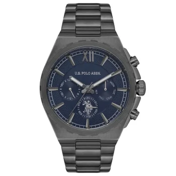 U.S. Polo Assn. USPA1030-06 Men’s — 45 mm, Smoked Stainless Steel Case