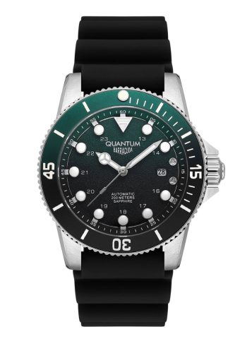 Quantum BAR1115.371 – 43 mm Stainless Steel Automatic Watch with Silicone Strap