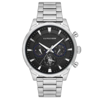 U.S. Polo Assn. USPA1055B-07 Men’s — 46 mm, Stainless Steel Case (Metallic Gray)