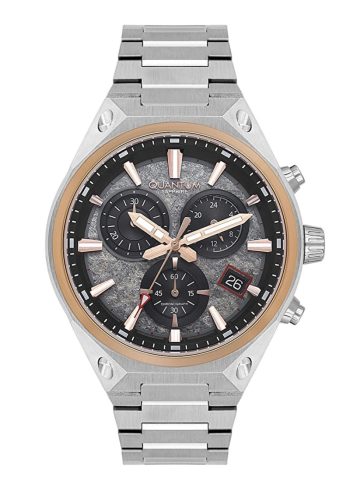 Quantum HNG1172.550 – 42 mm Stainless Steel Quartz Watch with Stainless Steel Bracelet