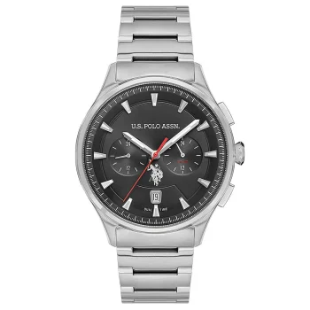 U.S. Polo Assn. Men’s Stainless-Steel Analog Watch – Metallic Grey (44 mm)