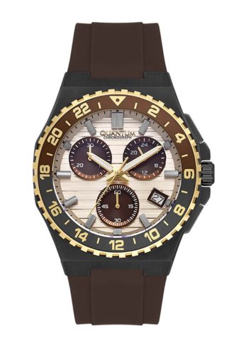 Quantum PWG1147.072 – 43 mm Stainless Steel Quartz Watch with Silicone Strap